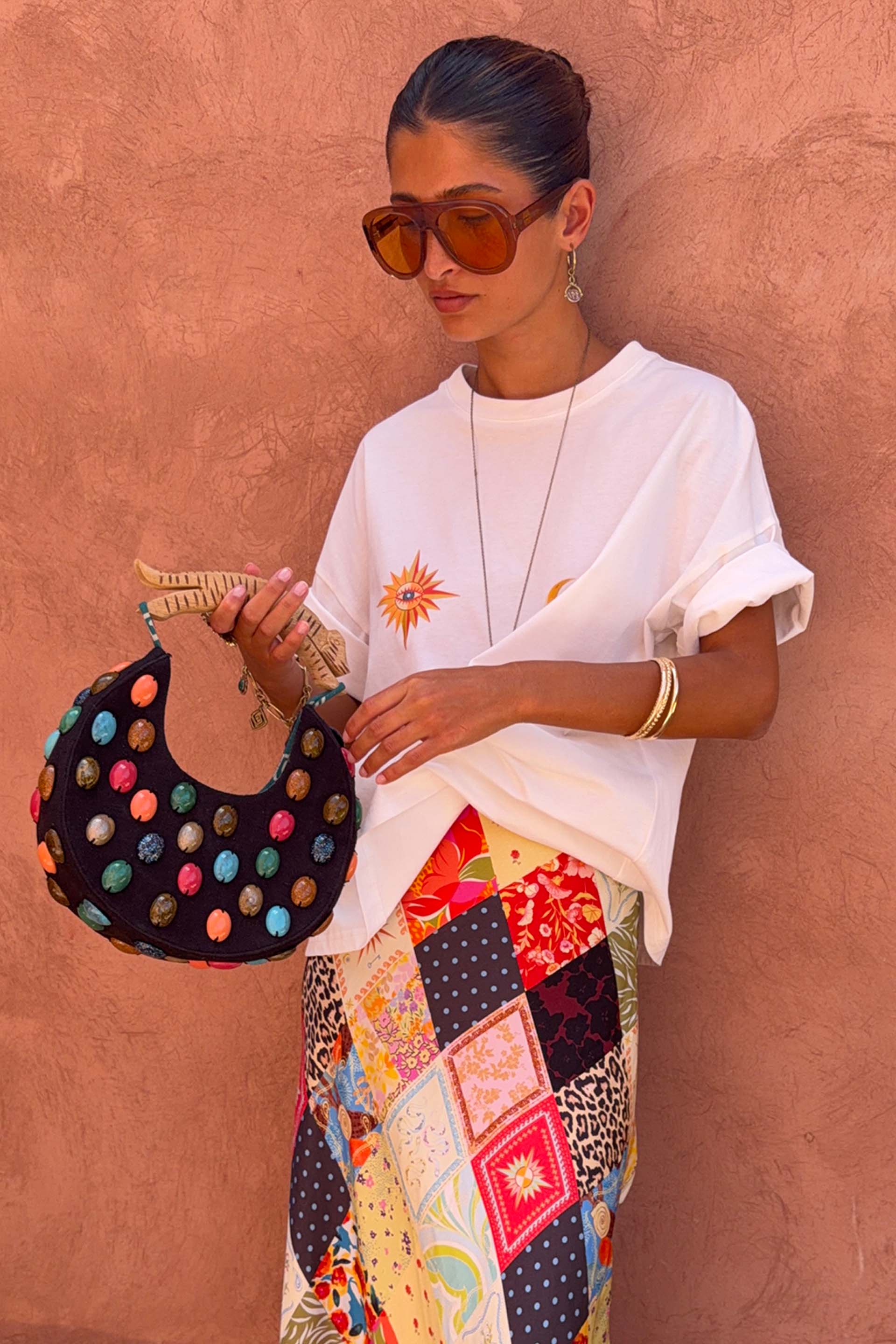 Black Stone Beaded Bag - Image 4