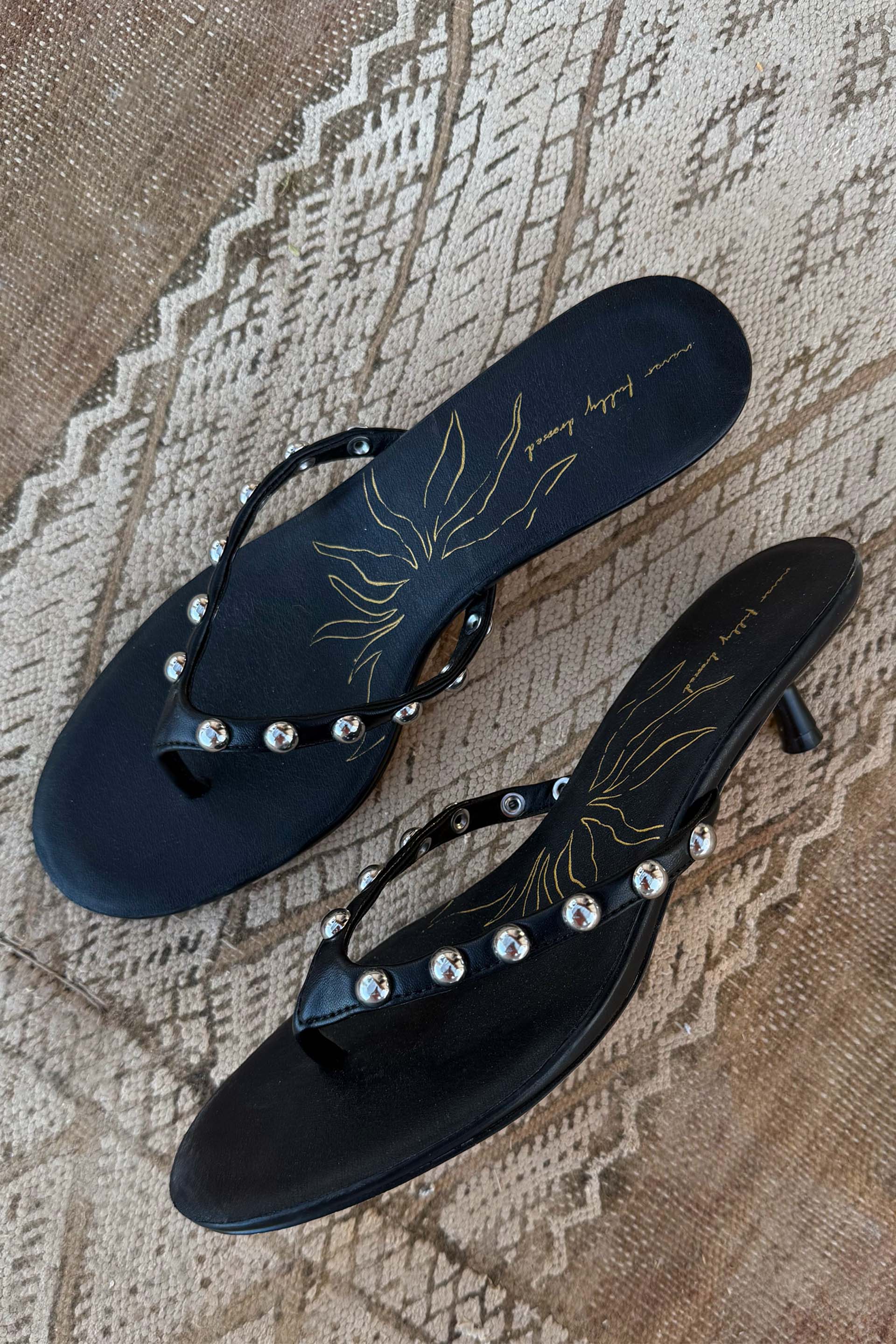 Black Stud Sandal Mule - Image 2