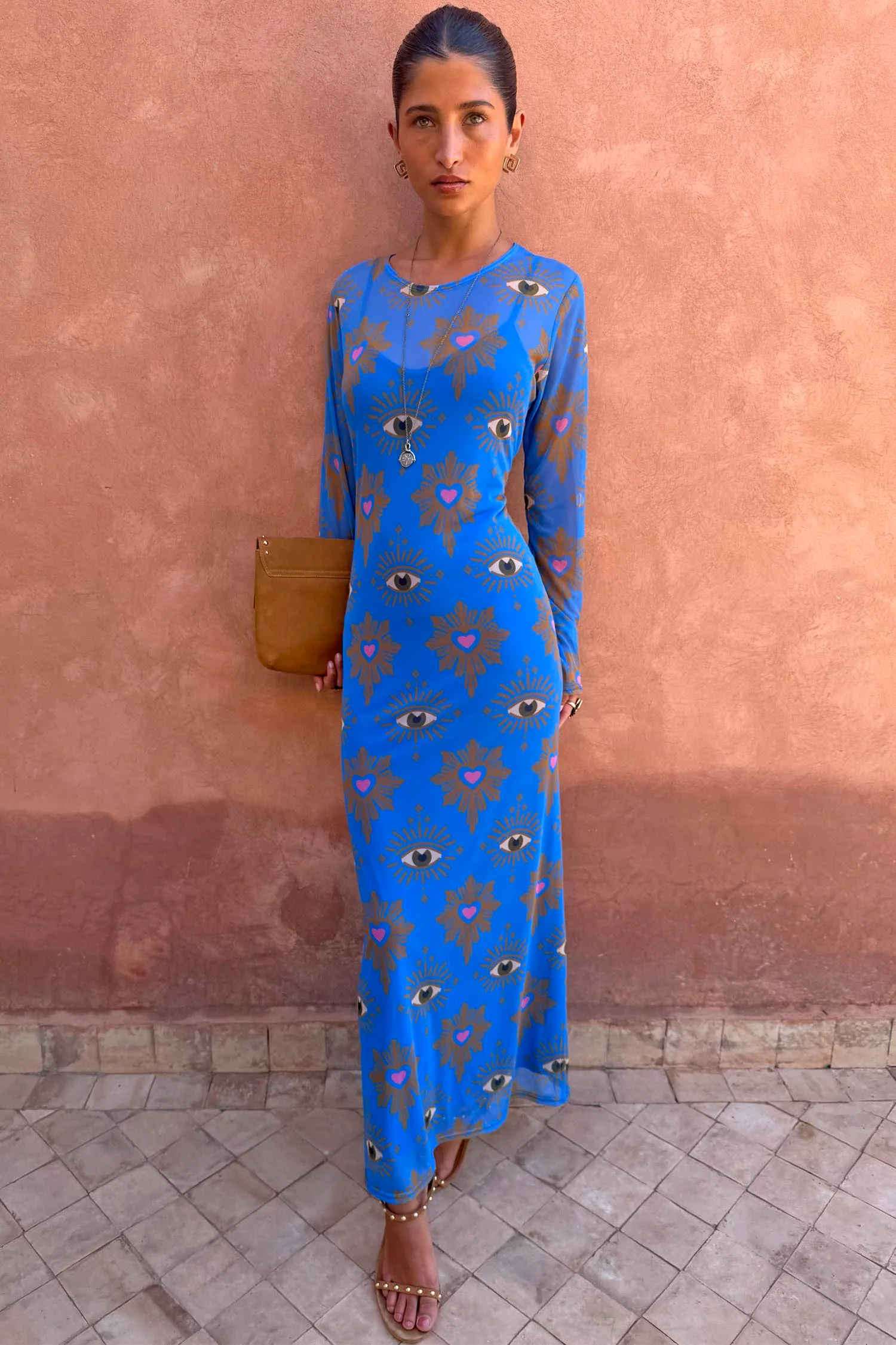 Blue Eye Mesh Dress - Image 3