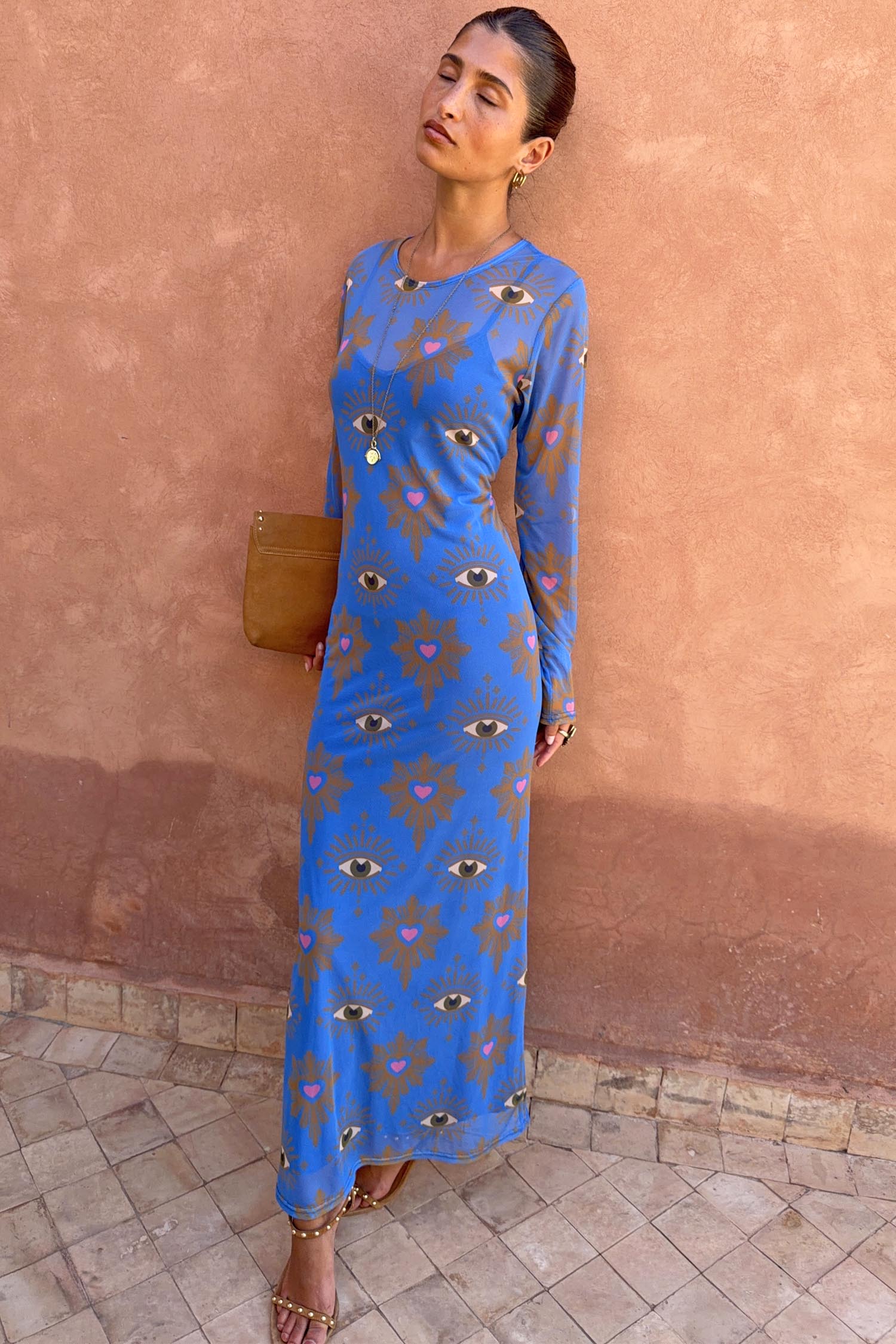 Blue Eye Mesh Dress Petite - Image 5