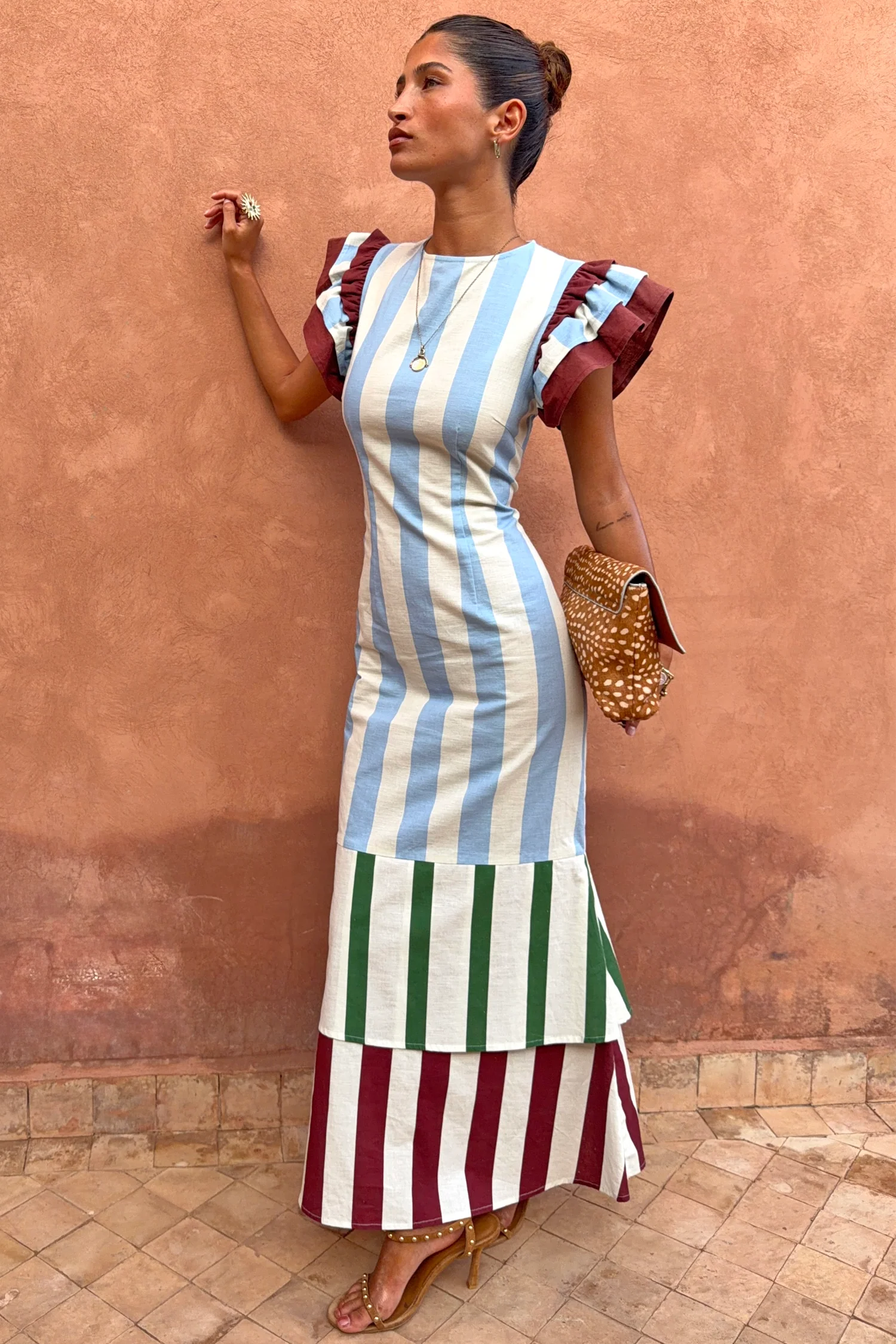 Blue Stripe Alena Midi Dress - Image 4