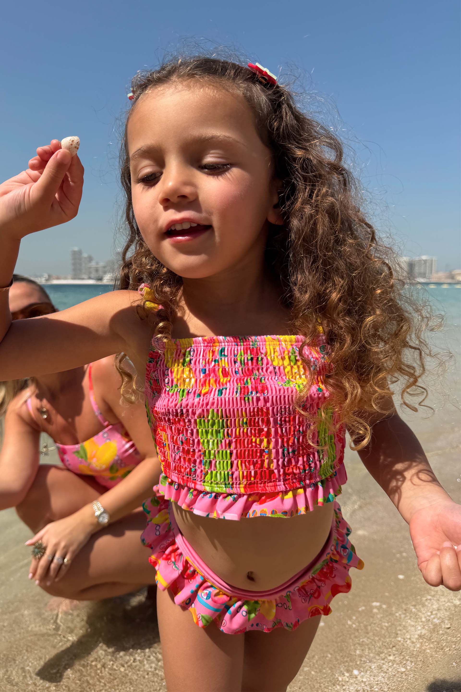 Girls Pink Fruit Crop Bikini Set - Image 6