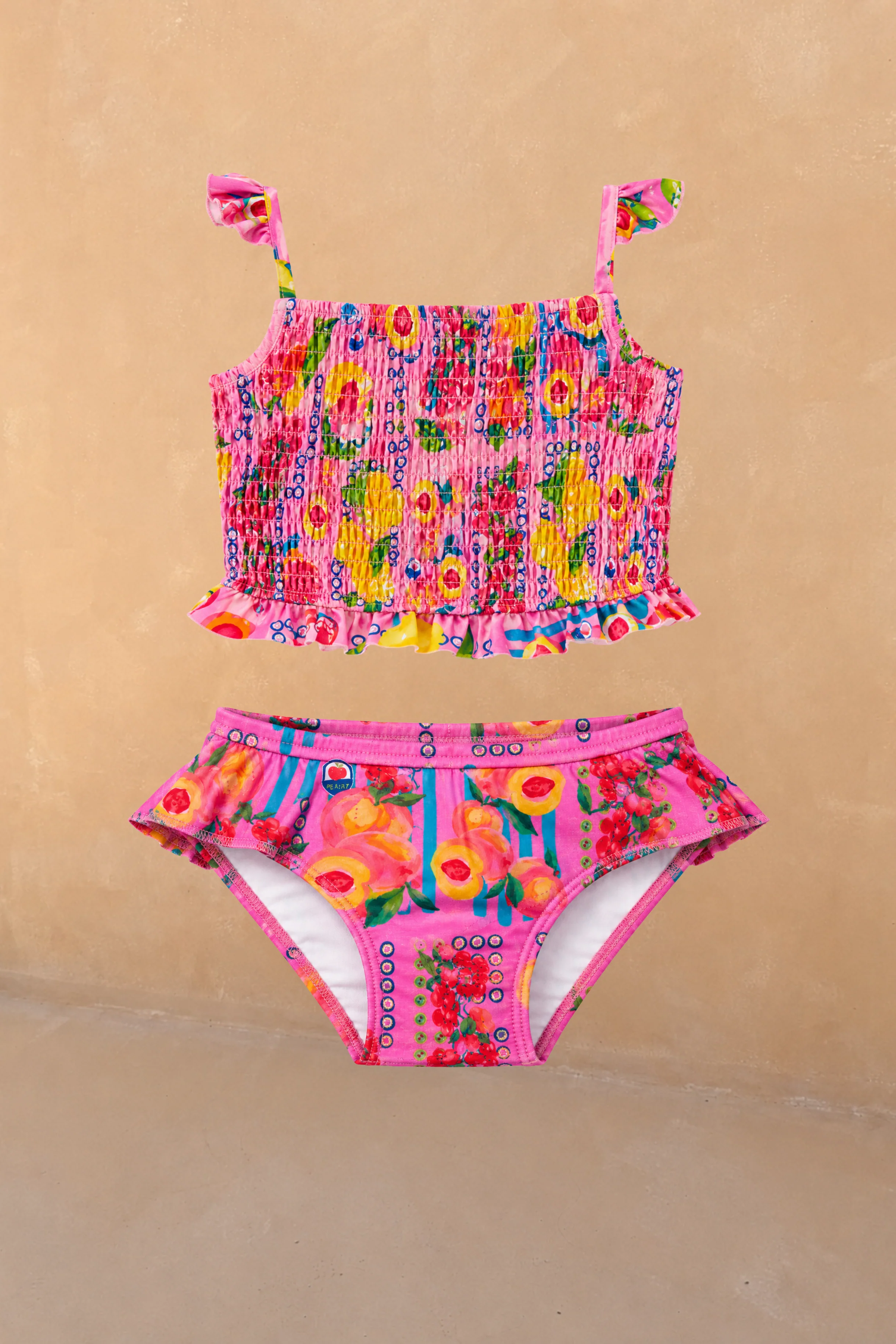 Girls Pink Fruit Crop Bikini Set - Image 7