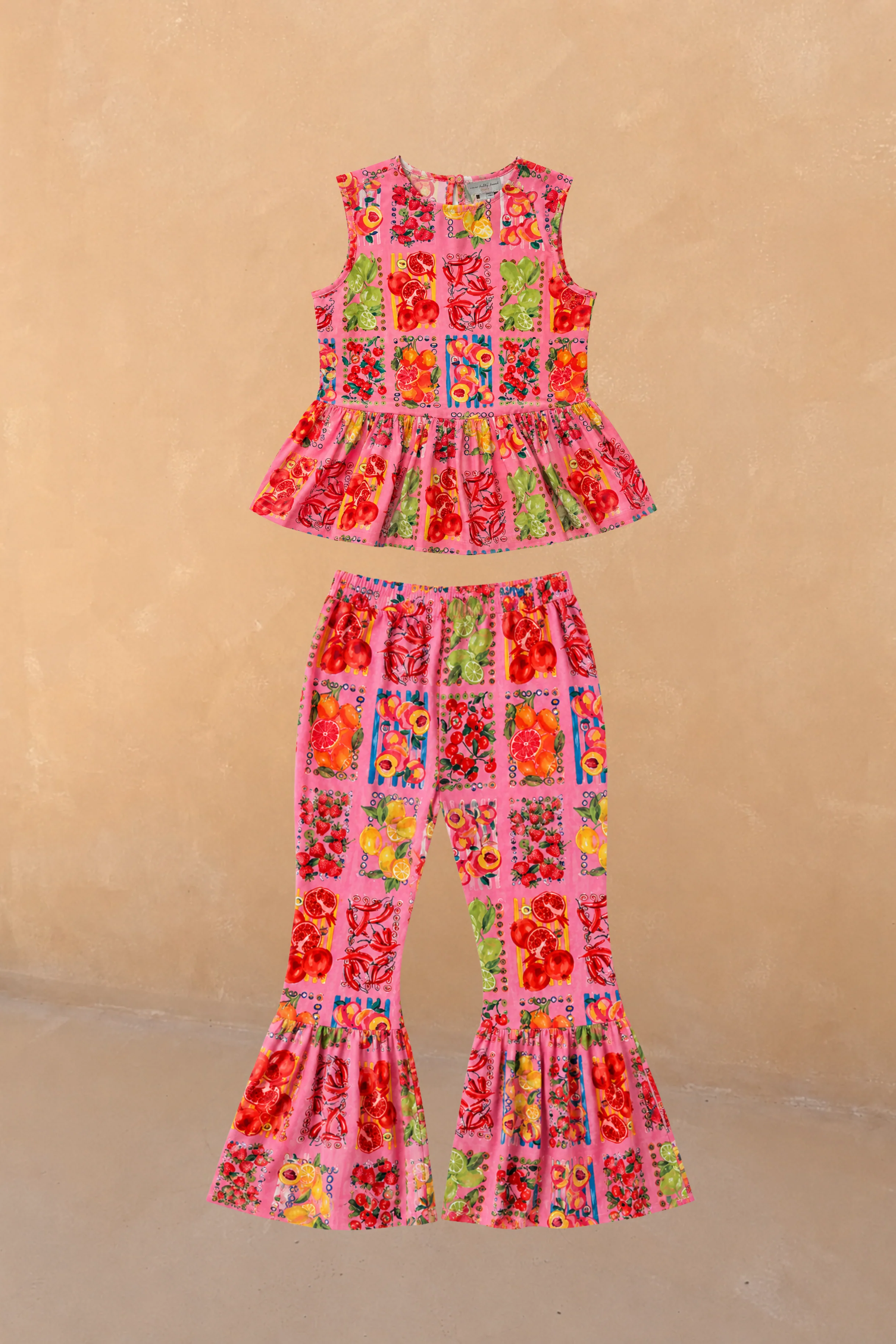 Girl's Pink Fruit Wide Leg Set - Image 7