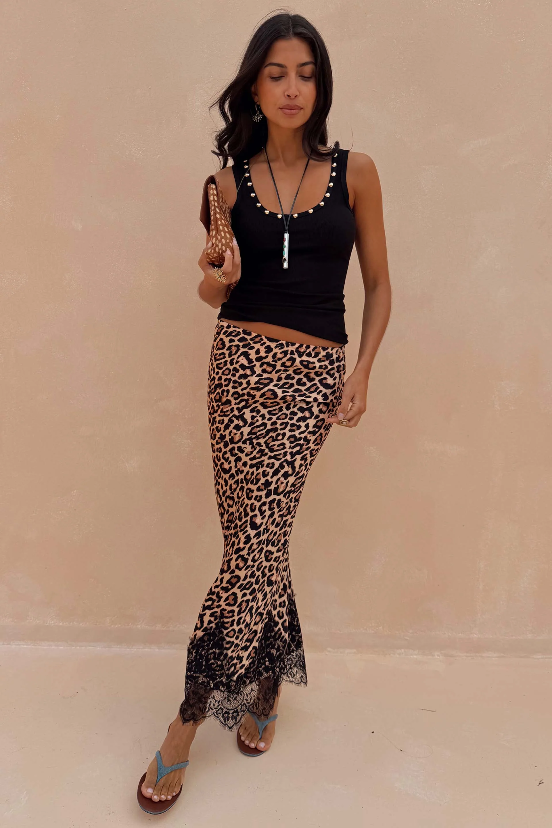 Leopard Lace Midi Maeva Skirt - Image 2