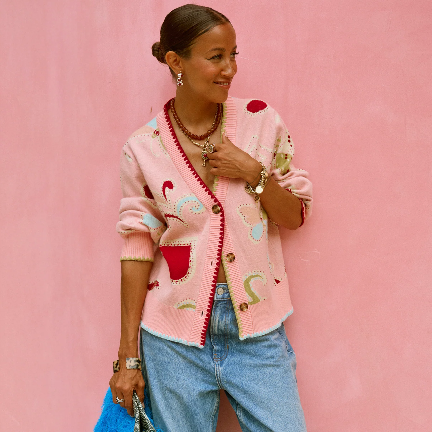 Pink Astra Hannah Cardigan