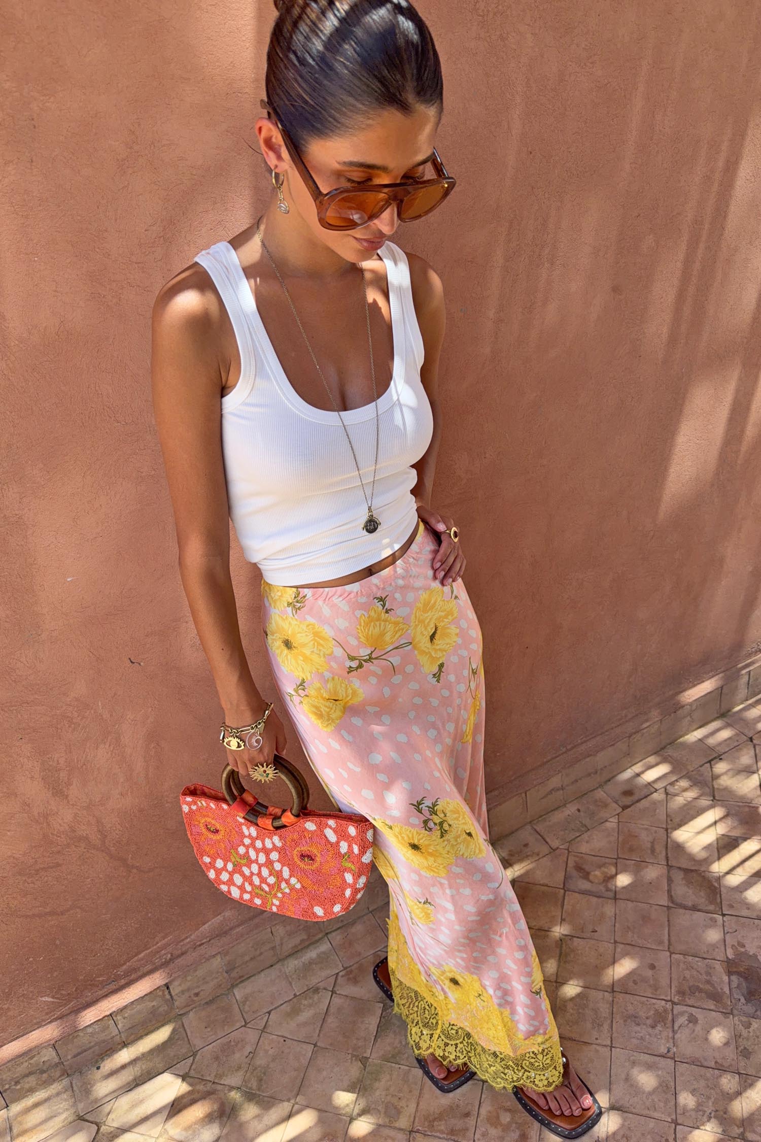 Pink Fawn Poppy Midi Maeva Skirt - Image 10