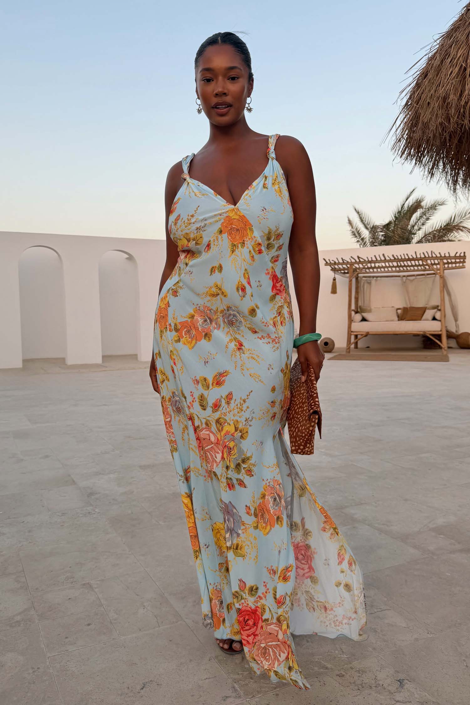 Sky Blue Floral Sofia Dress - Image 3
