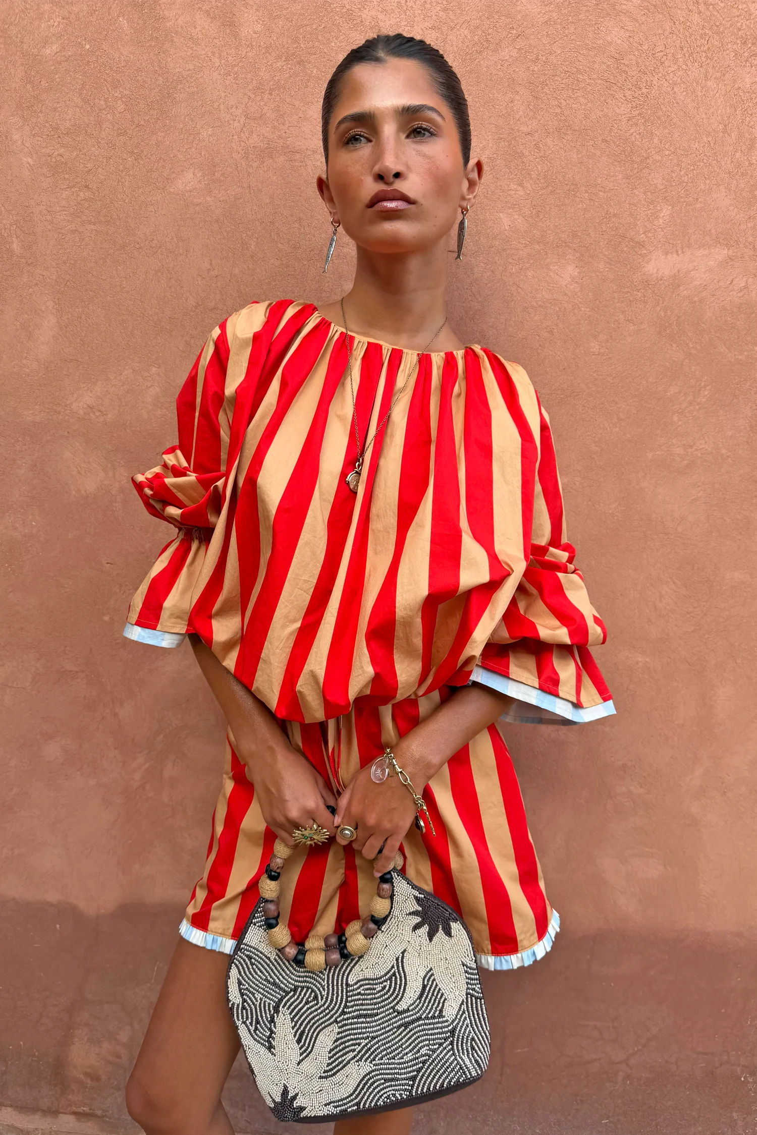 Tomato Stripe Blouse - Image 2