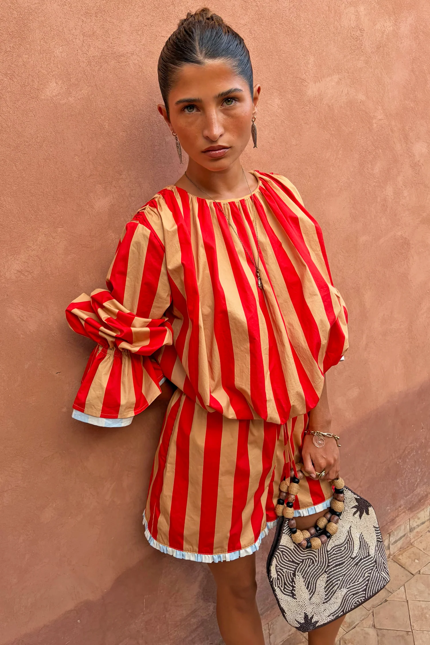 Tomato Stripe Blouse - Image 3
