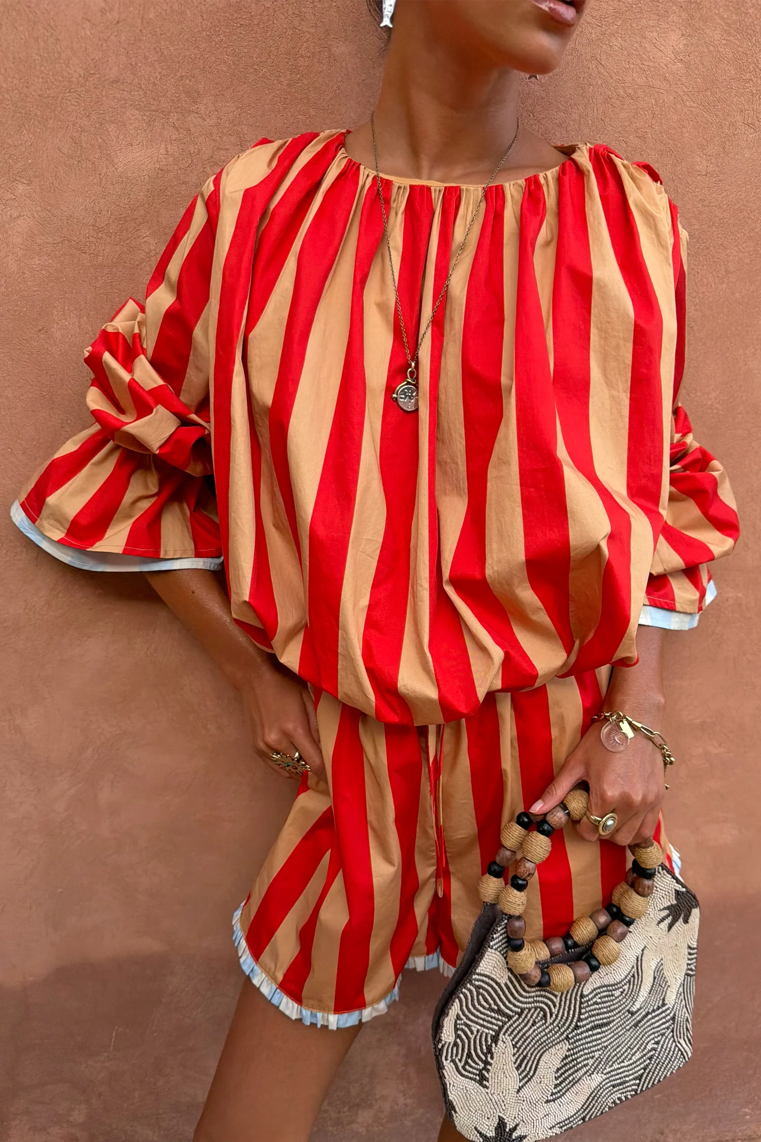 Tomato Stripe Blouse - Image 4
