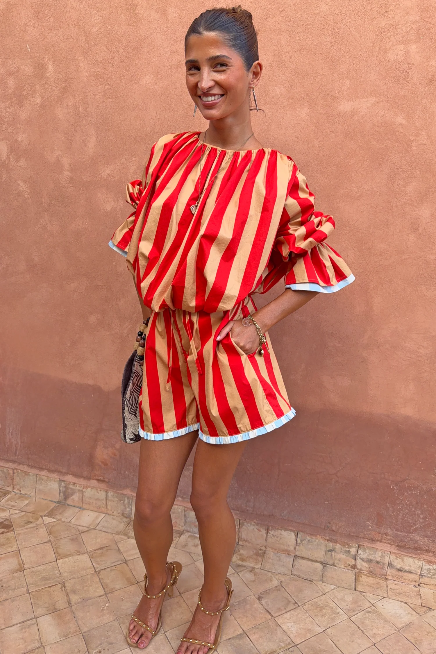 Tomato Stripe Blouse - Image 5