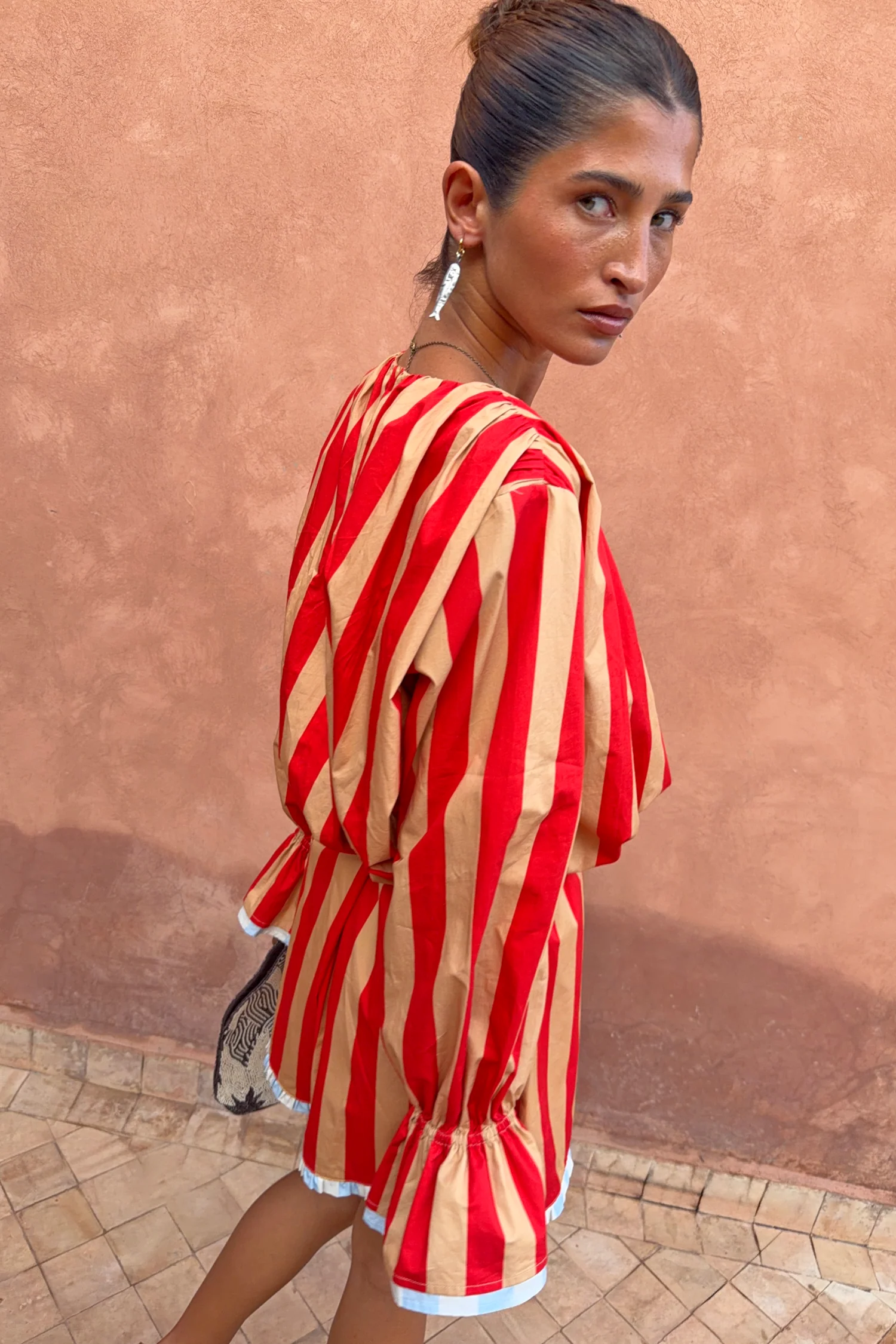 Tomato Stripe Blouse - Image 8